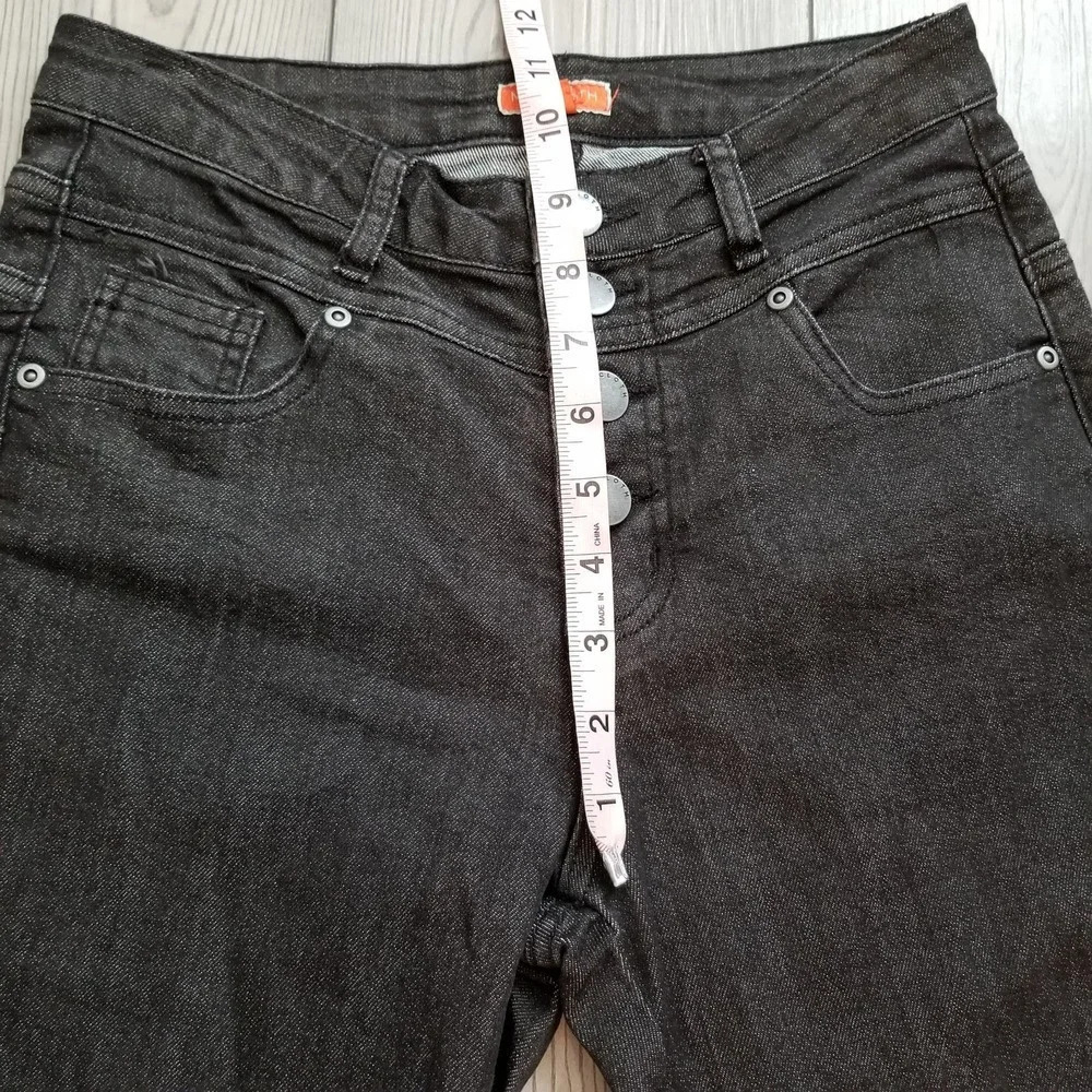 Modcloth Women's Karaoke High Rise Button Fly Skinny Jeans Size 4 Black Pockets - Picture 5 of 14